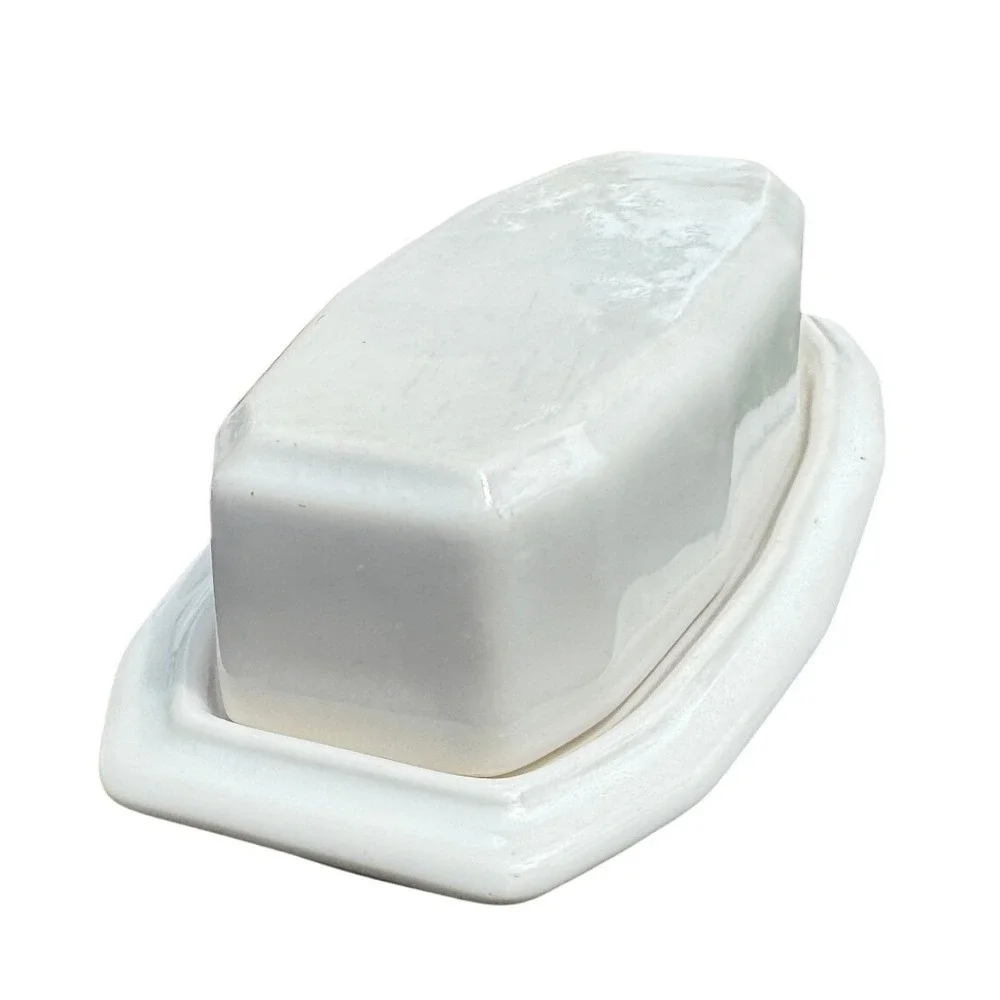 Pfaltzgraff Heritage White Ceramic Butter Dish with‎ Lid Minimalist Farmhouse